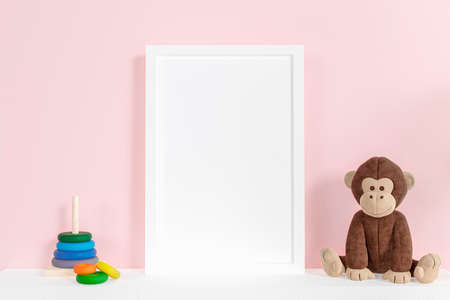3d rendered picture frame mockup.の写真素材