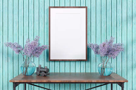 3d rendered picture frame mockup.