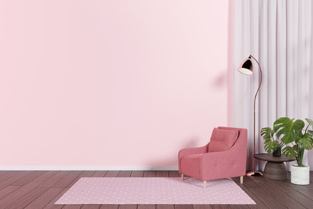 3d rendered of a sofa in hard floor room.の写真素材