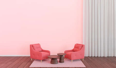 3d rendered of a living room with cozy sofasの写真素材