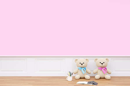 Kid playroom wall mockup. 3d rendering illustration.の写真素材