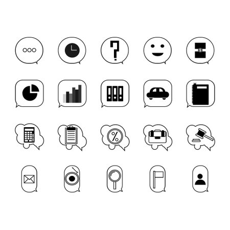 bundle of social media set icons vector illustration line style icon designのイラスト素材