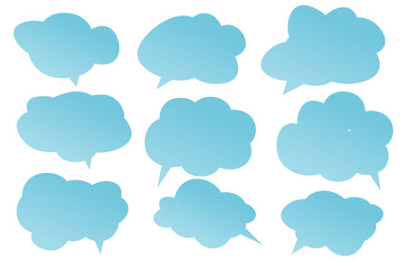 Set speech bubbles on white background. chat box or chat vector square message or communication icon Cloud speaking for comics and minimal message dialogのイラスト素材