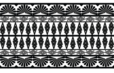 Black and white Abstract ethnic geometric pattern design for background or wallpaper. fabric pattern vector illustrationのイラスト素材
