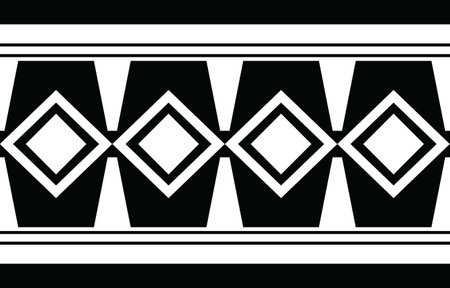Black and white Abstract ethnic geometric pattern design for background or wallpaper. fabric pattern vector illustrationのイラスト素材