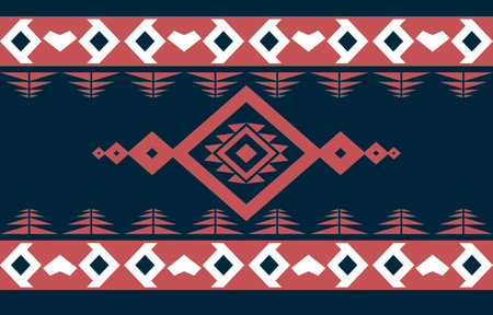 red and white Abstract american ethnic geometric pattern design for background or wallpaper. fabric...
