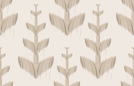 brown flower ikat seamless pattern Geometric ethnic oriental  traditional embroidery style.Design for background,carpet,mat,wallpaper,clothing,wrapping,Batik,fabric,Vector illustration.のイラスト素材