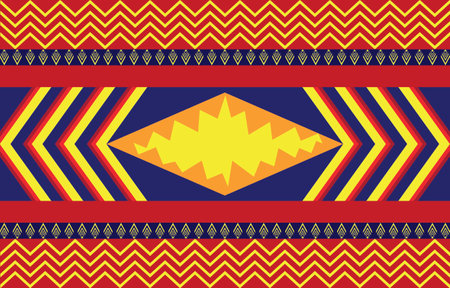colorful Abstract african or american ethnic geometric pattern design for background or wallpaper. fabric pattern vector illustrationのイラスト素材