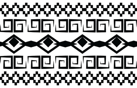 Tribal Black and white Abstract ethnic geometric pattern design for background or wallpaper.vector...