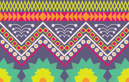 flower colorful fabric ,Geometric ethnic pattern in traditional oriental background Design for...