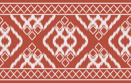 fabric ikat seamless pattern geometric ethnic traditional embroidery style.Design for background,carpet,mat,sarong,clothing,Vector illustration.のイラスト素材