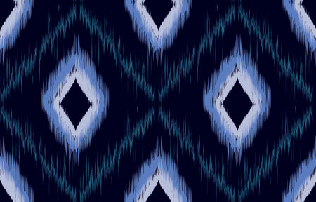 fabric ikat seamless pattern geometric ethnic traditional embroidery style.Design for background,carpet,mat,sarong,clothing,Vector illustration.のイラスト素材