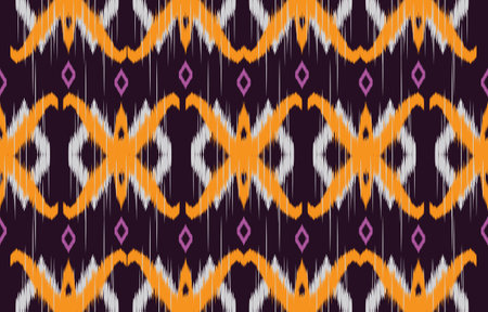 fabric ikat seamless pattern geometric ethnic traditional embroidery style.Design for background,carpet,mat,sarong,clothing,Vector illustration.のイラスト素材