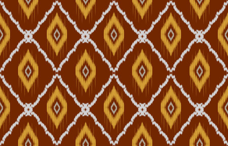 fabric ikat seamless pattern geometric ethnic traditional embroidery style.Design for background,carpet,mat,sarong,clothing,Vector illustration.のイラスト素材