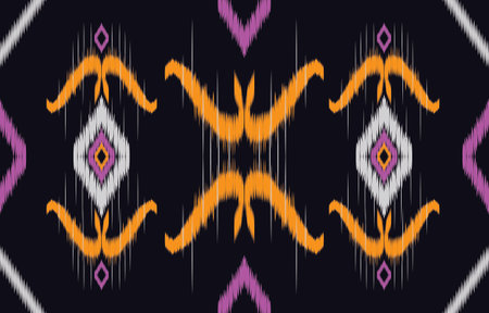 fabric ikat seamless pattern geometric ethnic traditional embroidery style.Design for background,carpet,mat,sarong,clothing,Vector illustration.のイラスト素材