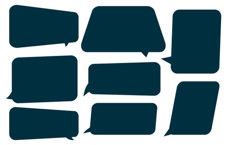 Set speech bubbles on white background. chat box or chat vector square message or communication icon Cloud speaking for comics and minimal message dialogのイラスト素材