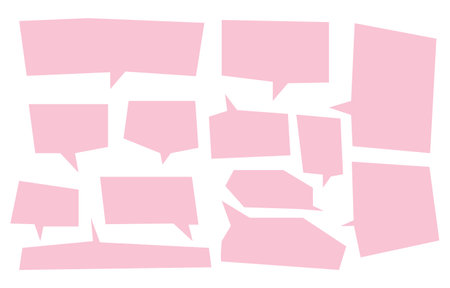 Set speech bubbles on white background. chat box or chat vector square and doodle message or communication icon Cloud speaking for comics and minimal message dialogのイラスト素材