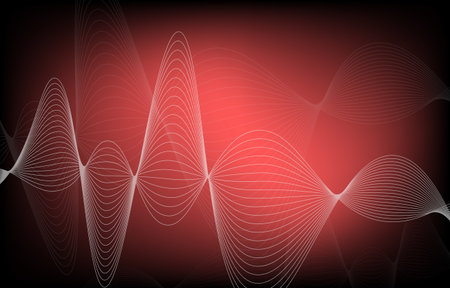Abstract blended lines background. line wave element.movement of sound spectrum equalizer wallpaper. vector futuristic particle technology illustration.のイラスト素材