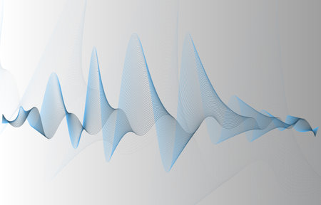 Abstract background, line wave element, sound spectrum equalizer wallpaper, vector futuristic particle technology illustration.のイラスト素材