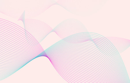 Abstract background, line wave element, sound spectrum equalizer wallpaper, vector futuristic particle technology illustration.のイラスト素材