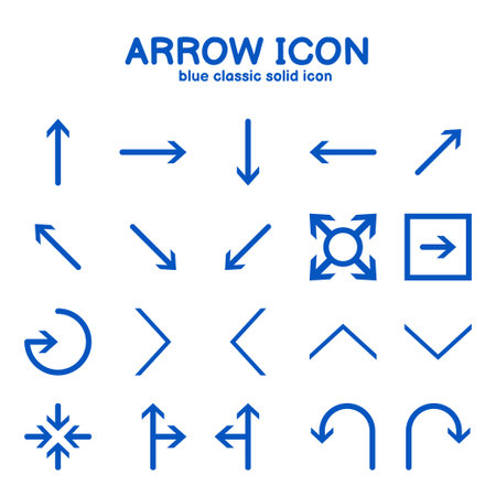 blue classic solid arrow icon,vector illustrationのイラスト素材