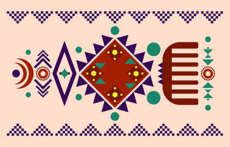 Fabric seamless pattern geometric tribal ethnic traditional background,native American Design...
