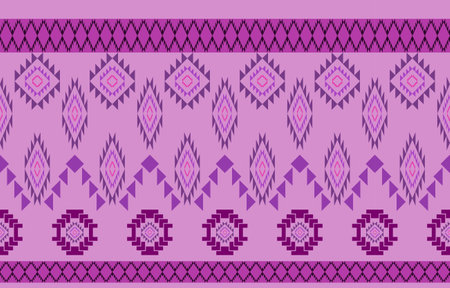 Navajo fabric seamless pattern geometric tribal ethnic traditional background,native American Design Elements, Design for carpet,wallpaper,clothing,rug,interior,Vector illustration embroidery.のイラスト素材