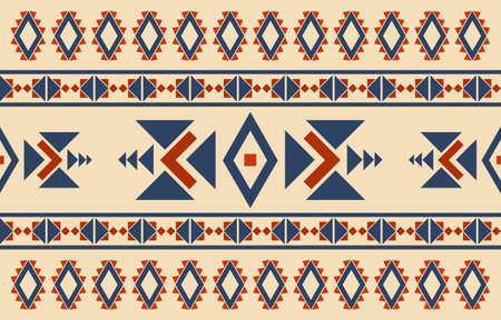 Fabric seamless pattern geometric tribal ethnic traditional background,native American Design...