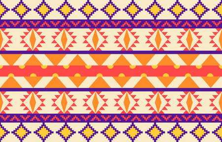 Navajo native american fabric seamless pattern,geometric tribal ethnic traditional background,...