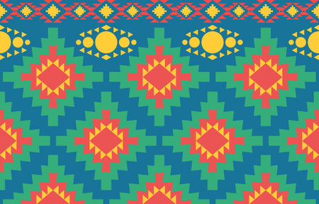 Navajo native american fabric seamless pattern,geometric tribal ethnic traditional background,...