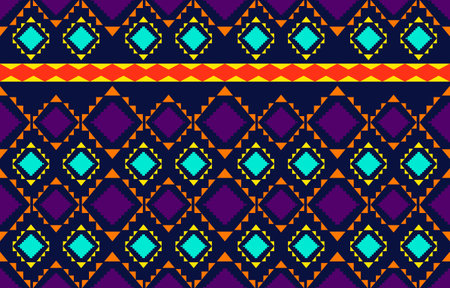 Navajo native american fabric seamless pattern,geometric tribal ethnic traditional background,...