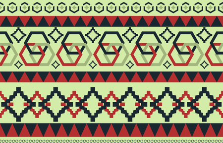 Navajo native american fabric seamless pattern,geometric tribal ethnic traditional background, design elements, design for carpet,wallpaper,clothing,rug,interior,embroidery vector illustration.のイラスト素材