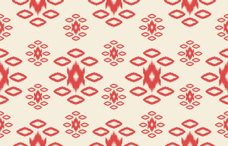 fabric ikat seamless pattern. geometric ethnic style. Design for backgrounds,carpet,mat,sarong,clothing. vector illustration concept.Christmas and New Year winter ikat. knitting pattern.のイラスト素材