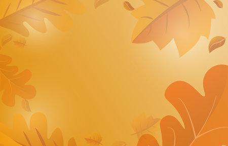 Autumn background with leaves golden yellow. fall concept,For wallpaper, postcards, greeting cards, website pages, banners, online sales. Vector illustrationのイラスト素材