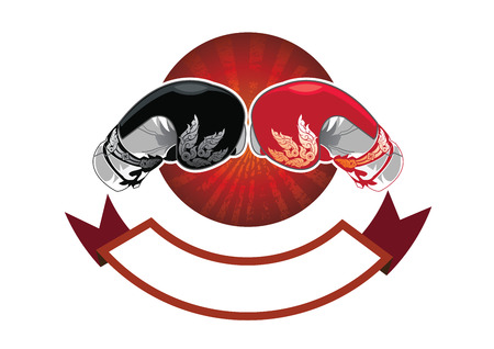 Thai boxing bannerのイラスト素材