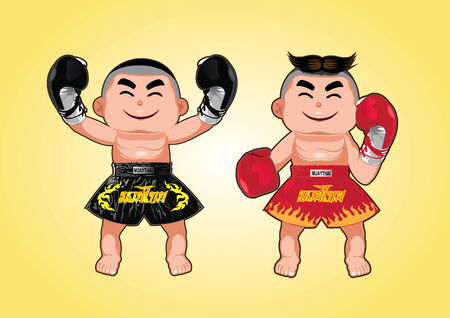 Thai boxer character designのイラスト素材