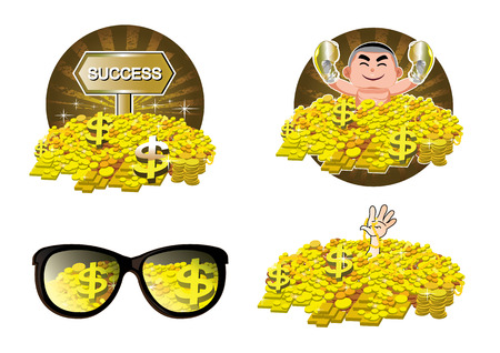 Business concept set for Rich and successful from businessのイラスト素材