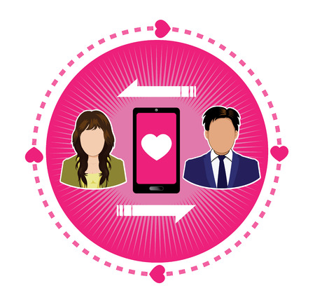 connecting couple of lover iconのイラスト素材
