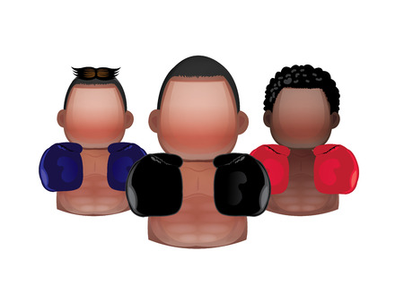 Three boxer iconsのイラスト素材