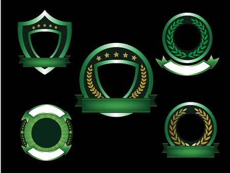 Green logo template setのイラスト素材