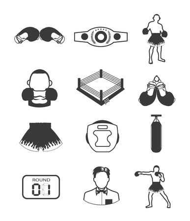 Boxing icons collectionのイラスト素材