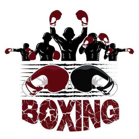 Illustration of five winner concept for boxingのイラスト素材