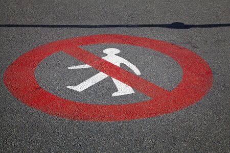 Do not enter this area - real sign at portの写真素材