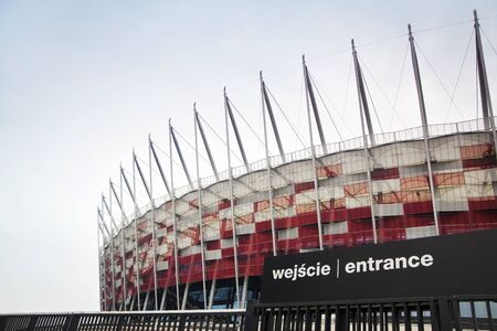 Warsaw, Poland - April 15, 2012  Entrance of Polish National Stadium ready for the Euro 2012のeditorial素材