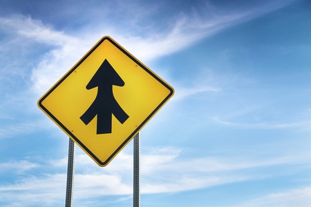 Transformed road sign as symbol of Teamwork