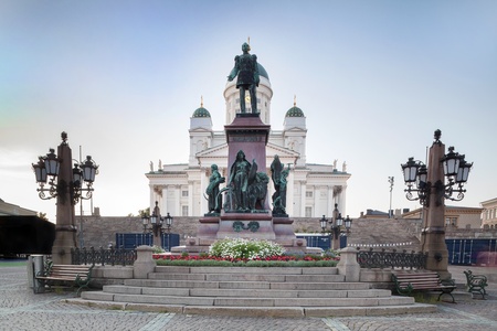 Helsinki Cathedral and Alexander II monumentのeditorial素材