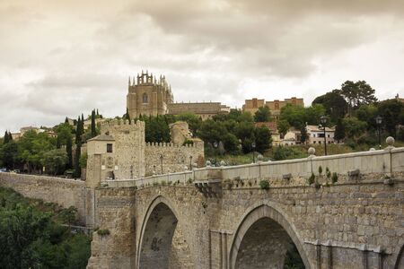 Old town of Toledo, beside the Tagus River, former capital city of Spainのeditorial素材