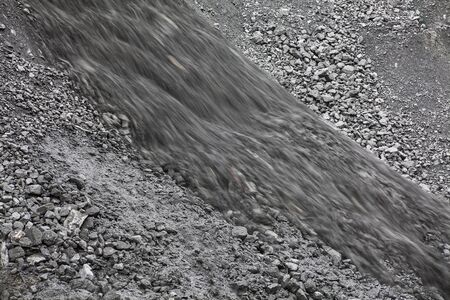 Close up of dumpped black coalの写真素材