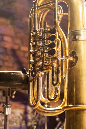 Close up of tube on a stage with nice lightの写真素材