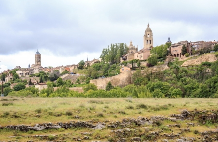 Beautiful panorama of Segovia, Spain, Europeの写真素材